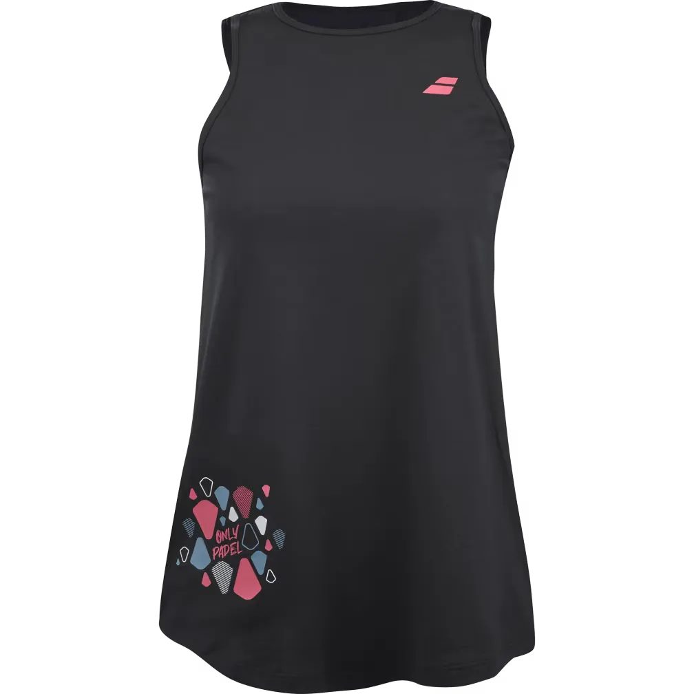 Babolat Camiseta Negra sin mangas Padel Cotton Tank Mujer