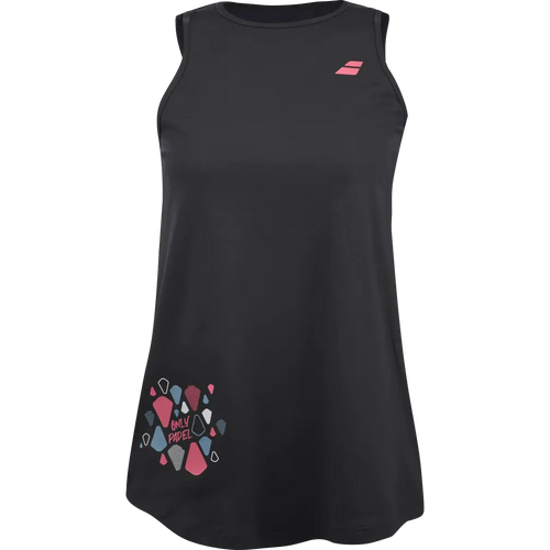 Babolat T-shirt à manches noires Padel Chariot en coton