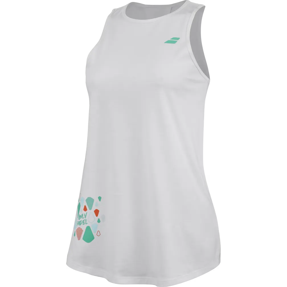 Babolat Camiseta Blanca sin mangas Padel Cotton Tank Mujer