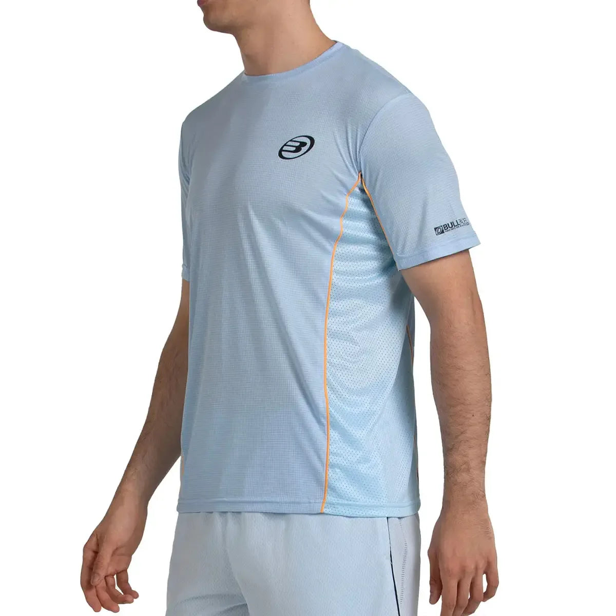 T-Shirt Bullpadel Kirschblau Gletschergrau 