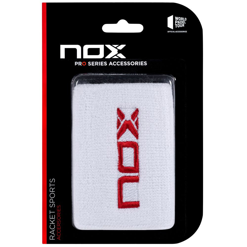Muñequeras Nox Blanco/Rojo (Pack x2)