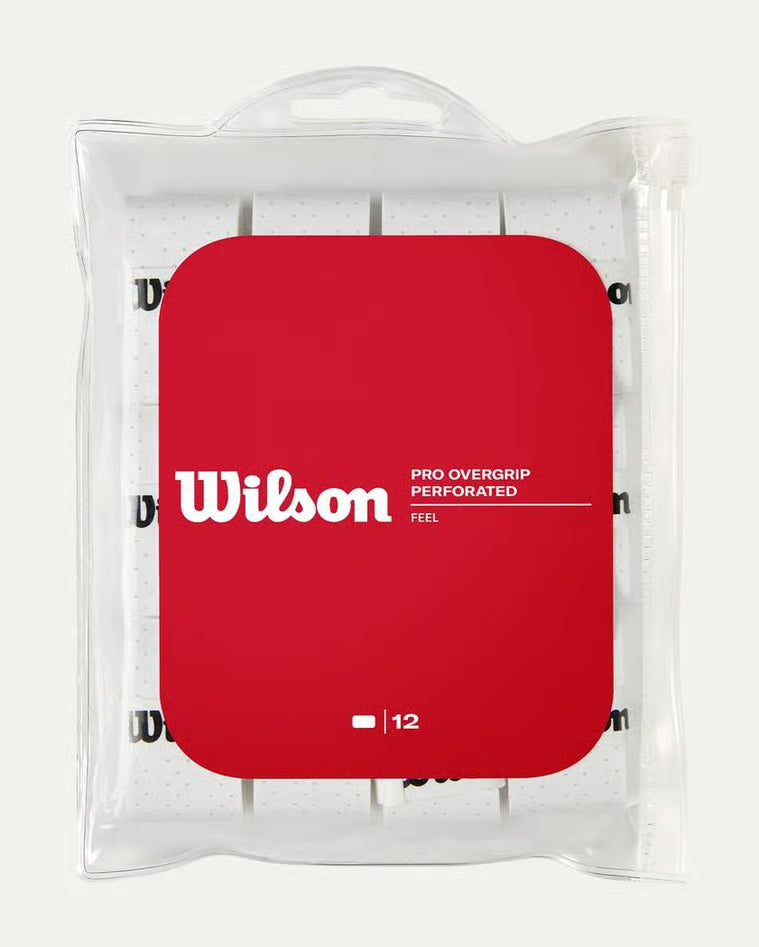 Wilson Overgrips Pro Perforated Feel White Pack x12 