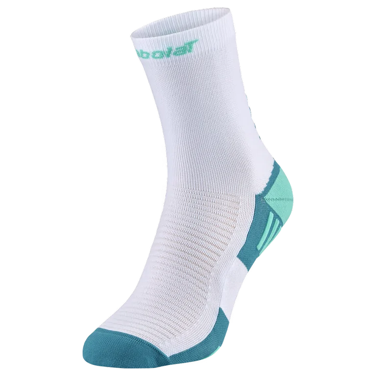Chaussettes Babolat Mi-mollet Blanc/Vert électrique 