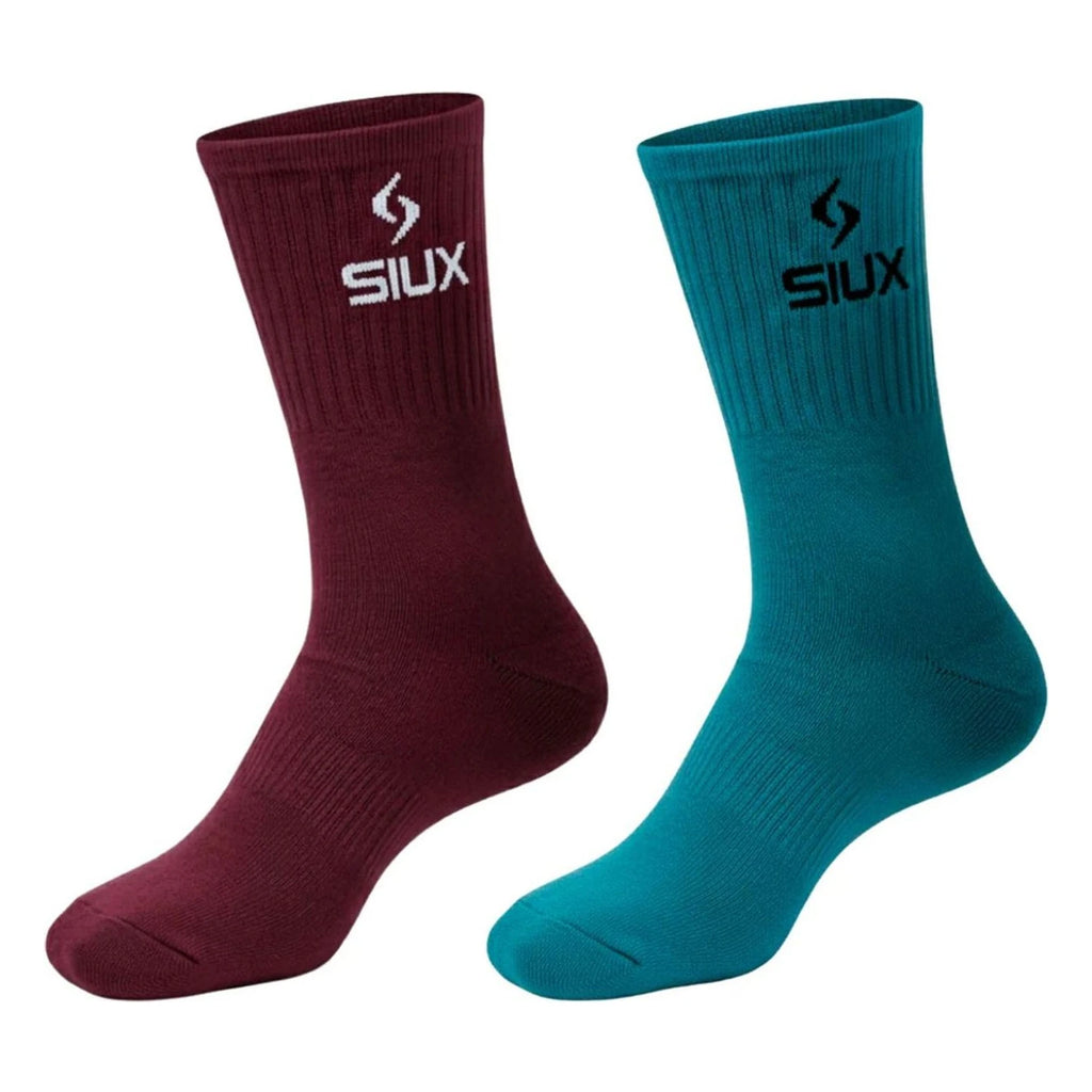 Calcetines SIUX Groove 2026 Caña alta Burdeos Celeste (Pack x2)