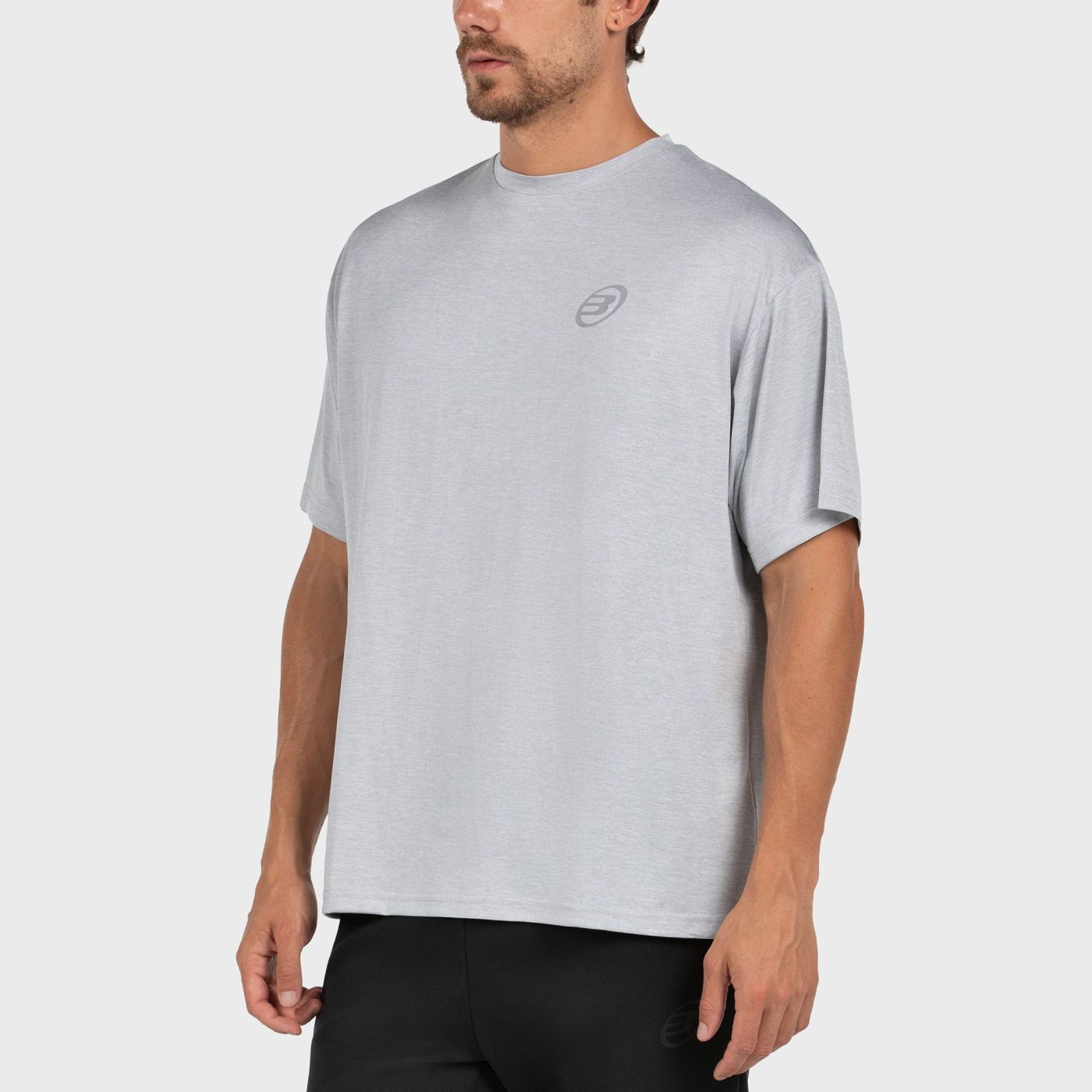 T-shirt Bullpadel Banes Lichtgemêleerd Grijs