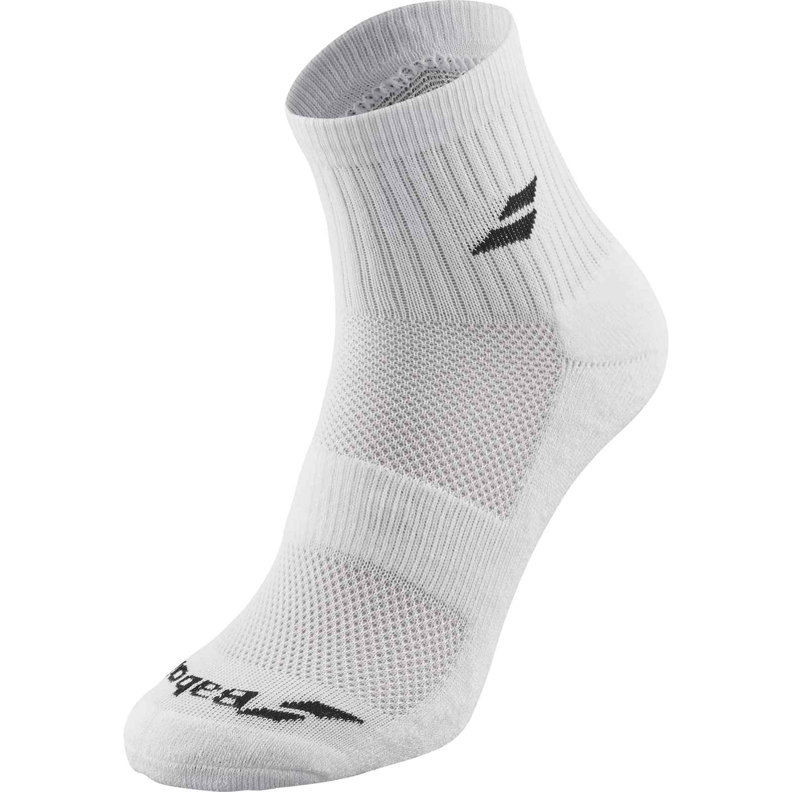 White Quarter Socks Babolat 3 Pairs Pack Unisex 