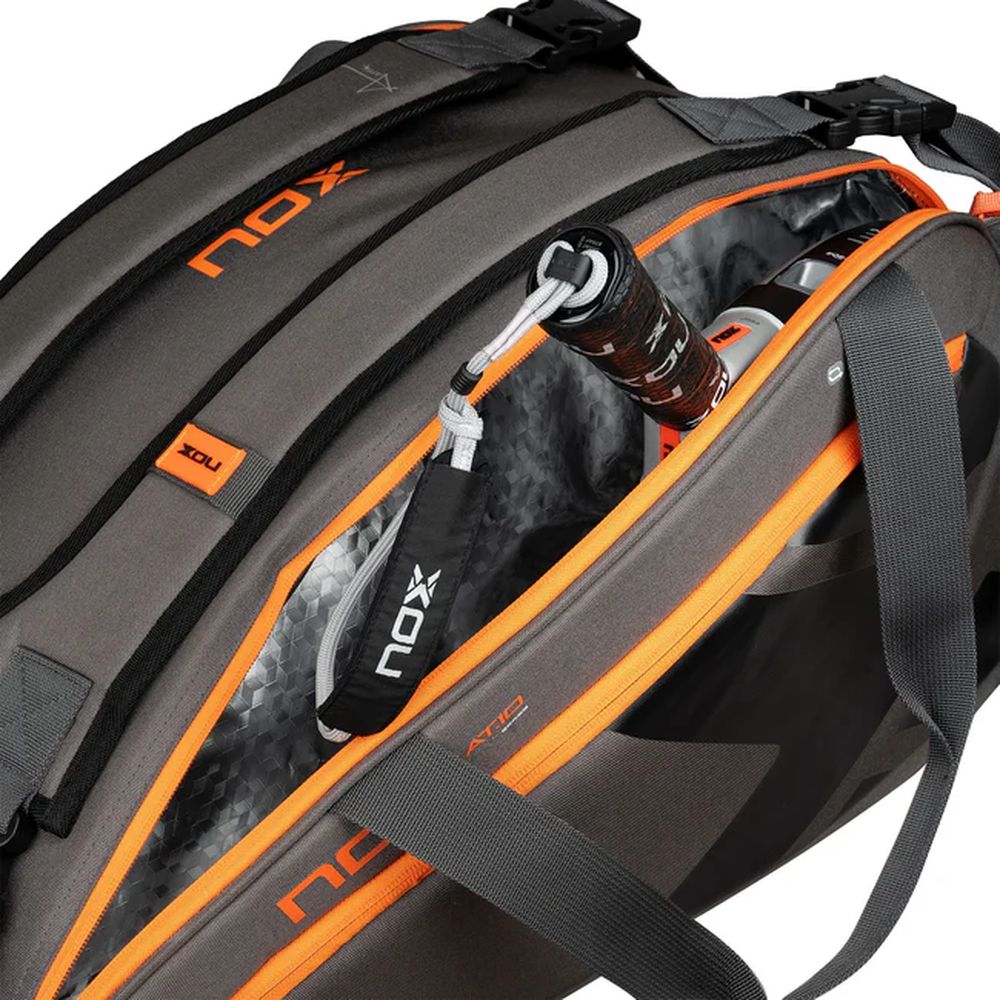 Racket Bag Nox AT10 Team Gray/Orange | Padel Kiwi